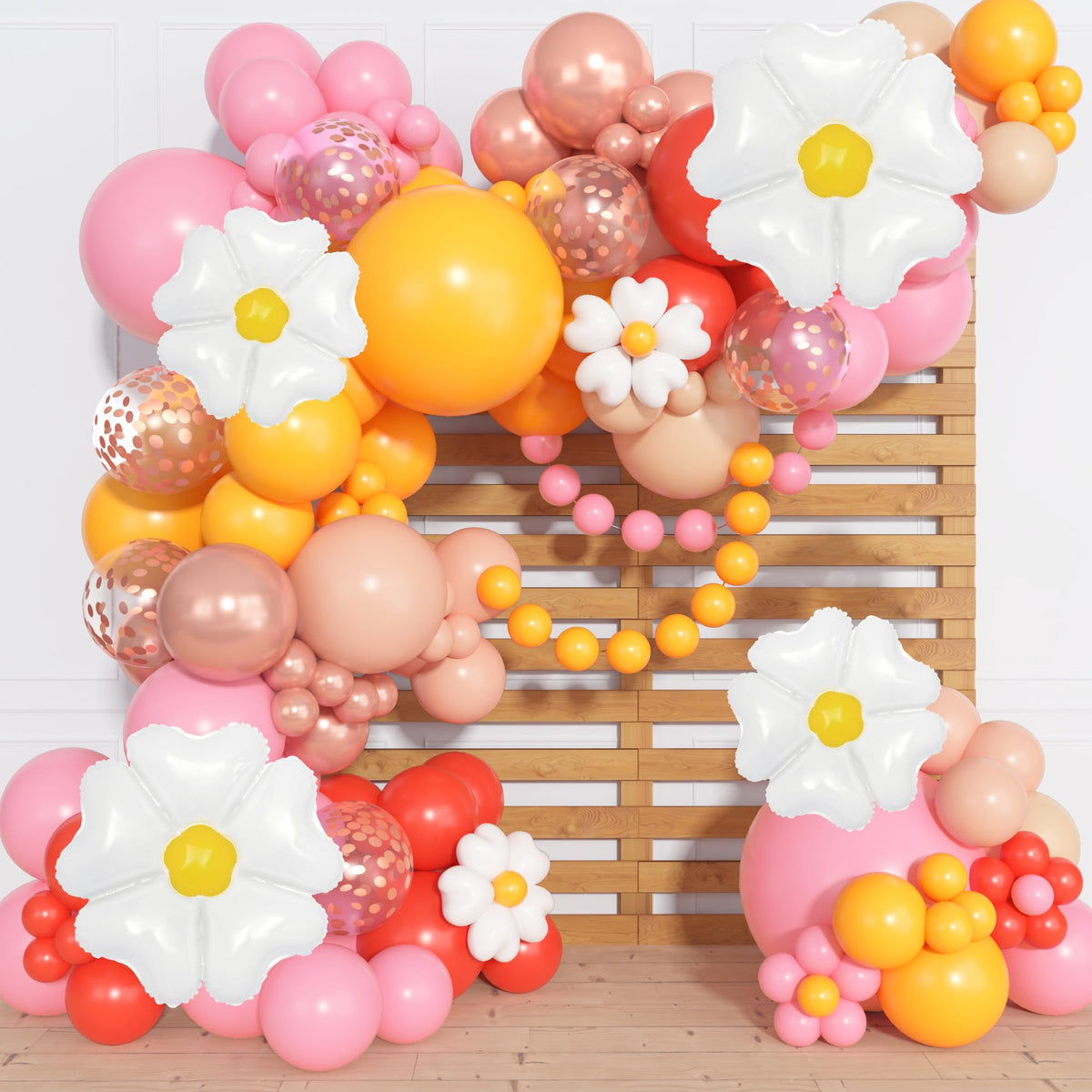 Ouddy Party 168Pcs Daisy Balloon Arch Garland Kit – Pastel Blooms