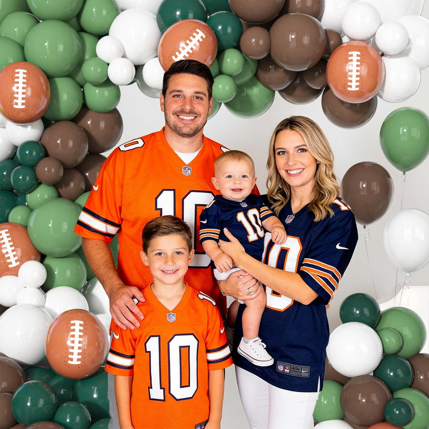 Ouddy Party 170Pcs Football Balloon Arch Kit — Sage Green, Brown, White for Sports Themed Parties