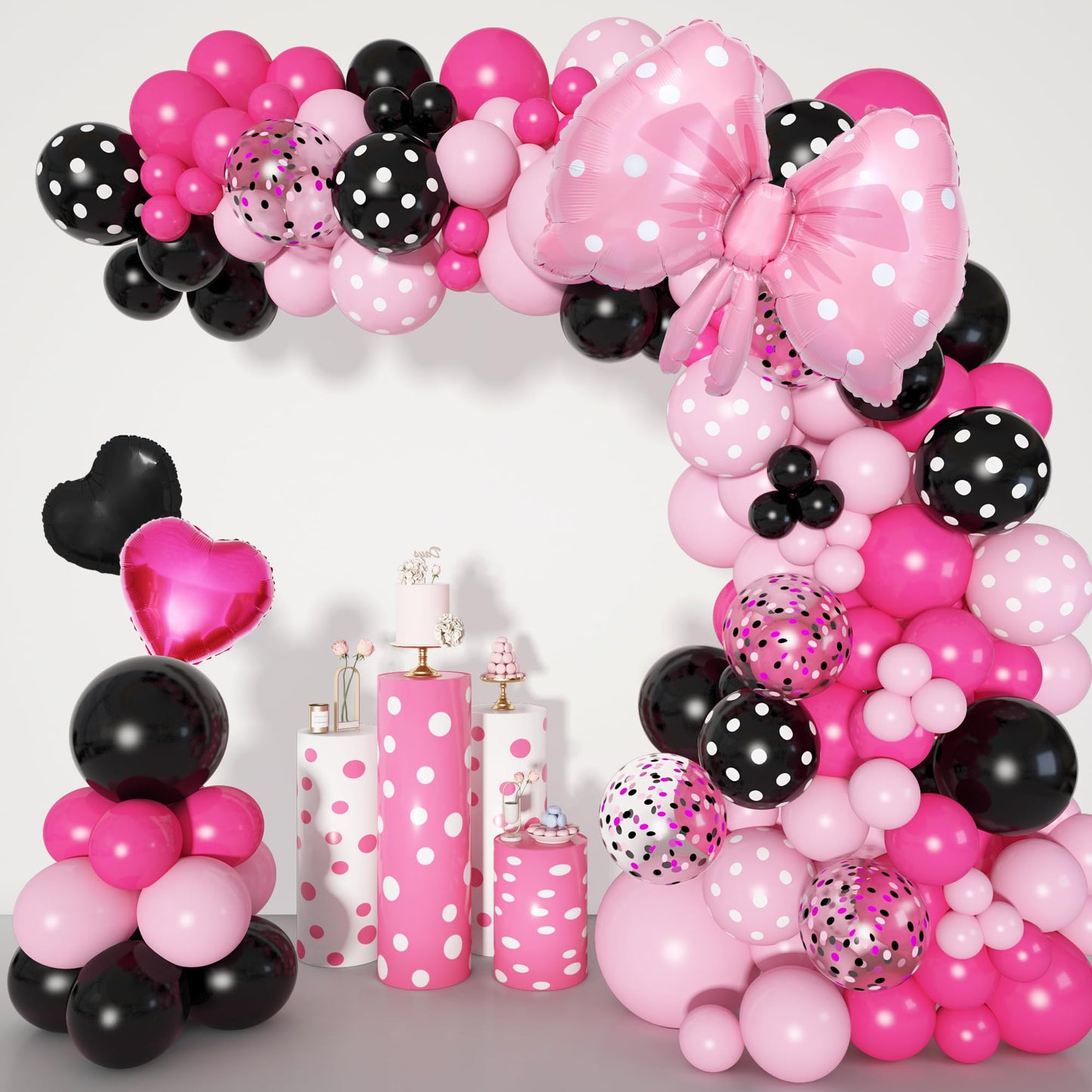 Ouddy Party Pink Mouse Balloon Garland Arch Kit for Cartoon Mouse Theme Parties