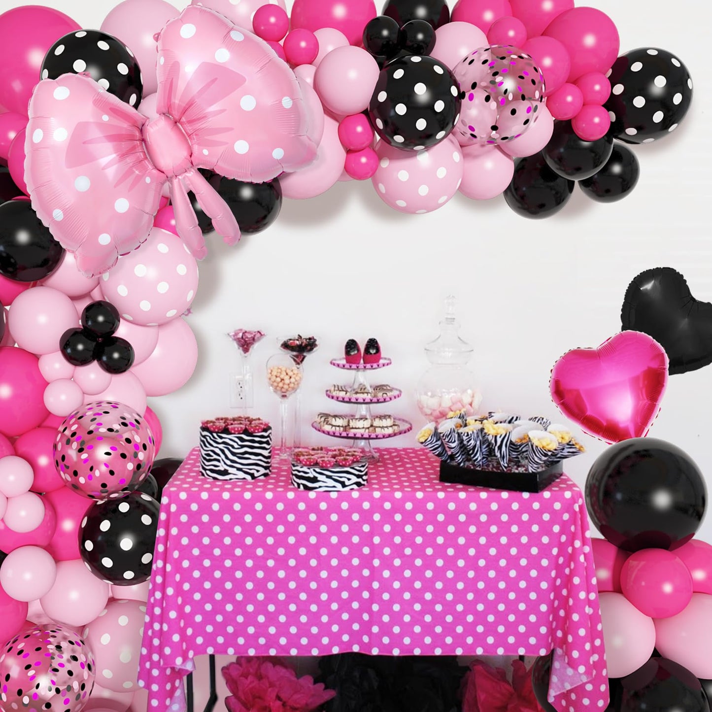 Ouddy Party Pink Mouse Balloon Garland Arch Kit for Cartoon Mouse Theme Parties