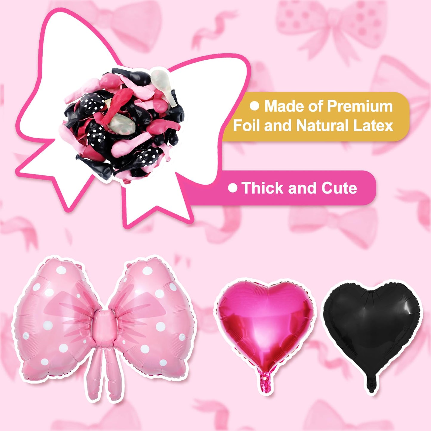Ouddy Party Pink Mouse Balloon Garland Arch Kit for Cartoon Mouse Theme Parties