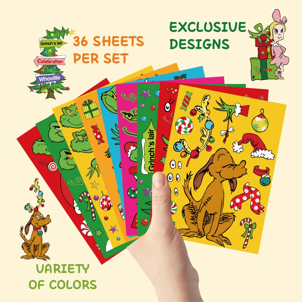 OUDE HOWER 36 PCS Christmas Make Your Own Stickers – DIY Crafts & Party Decor