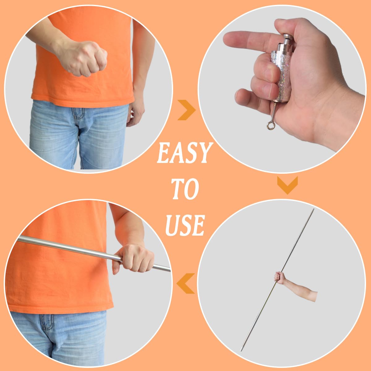 OUERMAMA Black Magic Cane – Metal Appearing Cane with Video Tutorial & Free Gloves