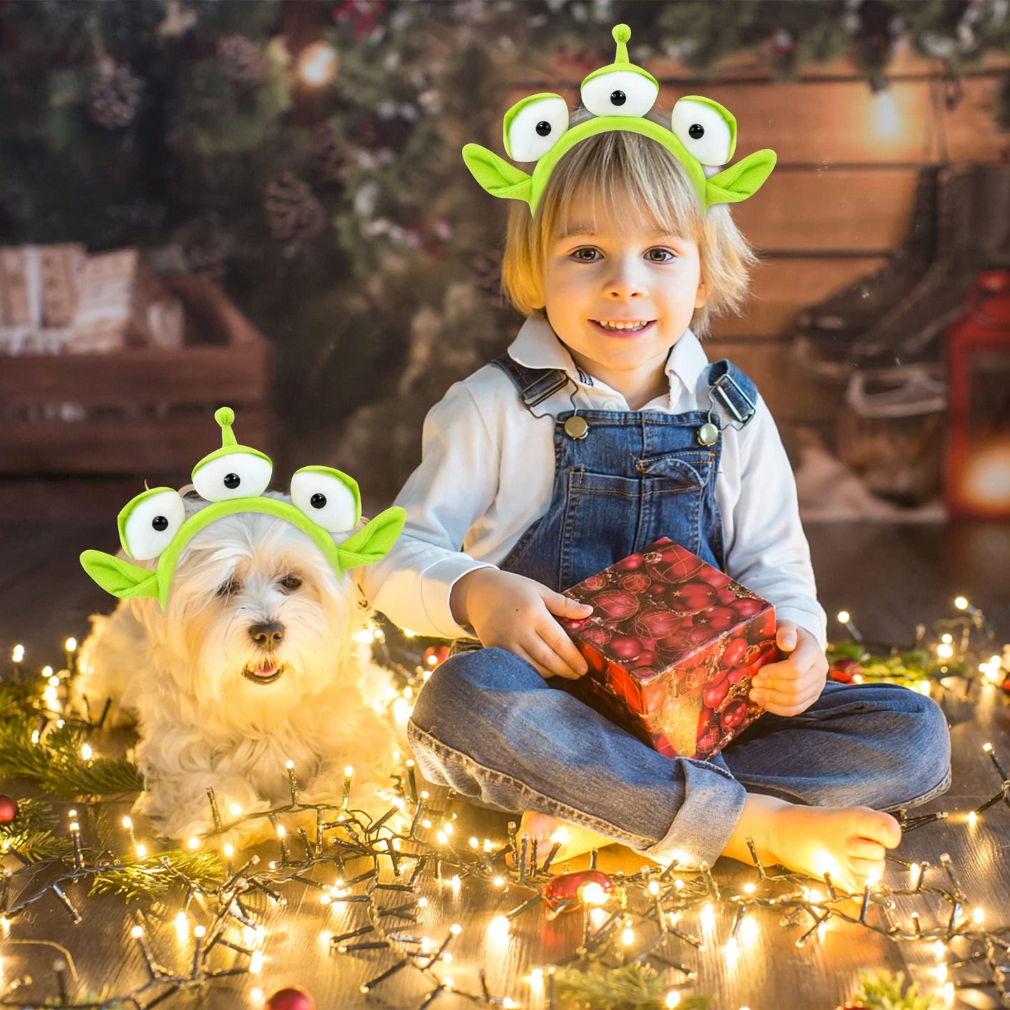 Oufegm Alien Headband - Three-Eyed Plush Kids Headwear for Party, Costume & Halloween
