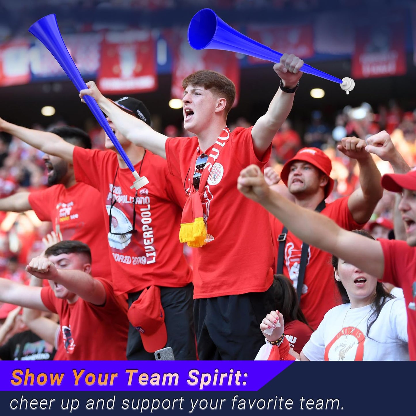 Ouffun Collapsible Stadium Horn 24-Inch | Loud Plastic Vuvuzela for Sports & Events