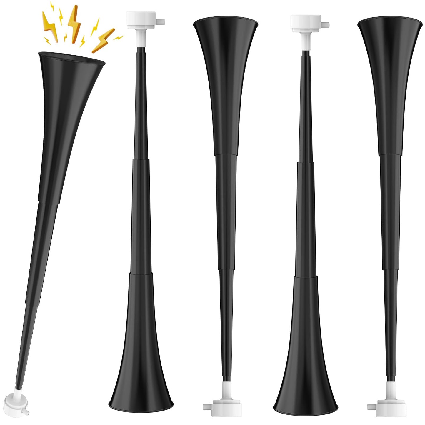 Ouffun Collapsible Stadium Horn 24in – Loud Plastic Trumpet for Sports & Events