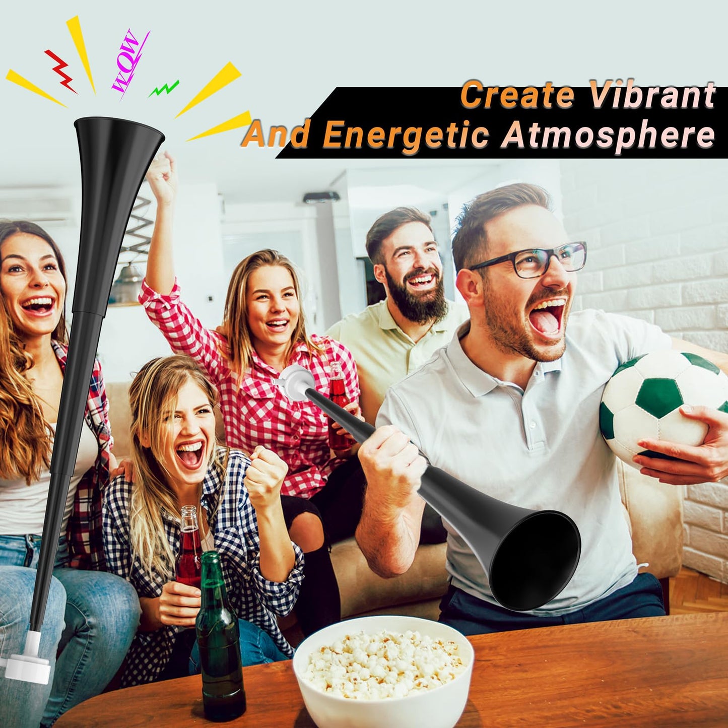 Ouffun Collapsible Stadium Horn 24in – Loud Plastic Trumpet for Sports & Events