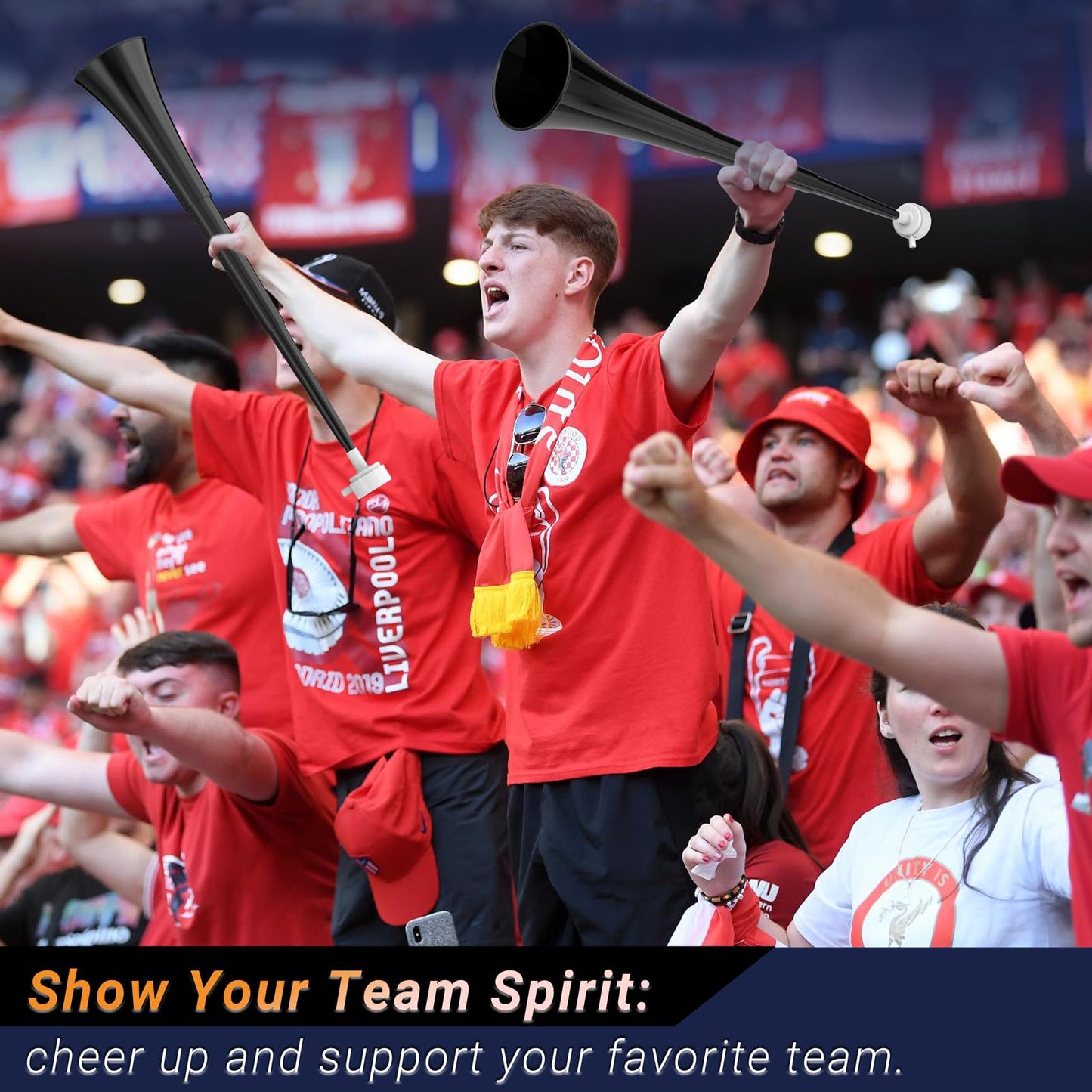 Ouffun Collapsible Stadium Horn 24in – Loud Plastic Trumpet for Sports & Events