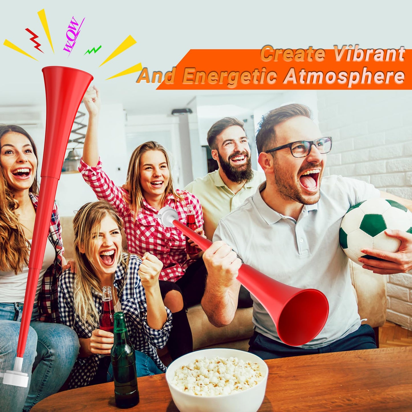 Ouffun 24-Inch Collapsible Stadium Horn – Loud ABS Vuvuzela for Sports, Events & Parties