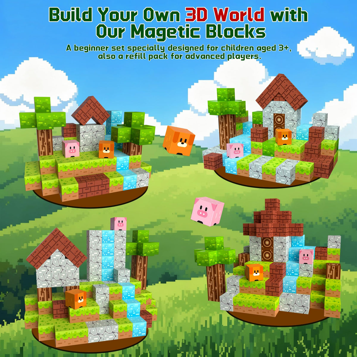 OUGUI Mini Magnetic Blocks Travel Toys – 35-Piece STEM Building Set with Iron Box | Ages 4-8