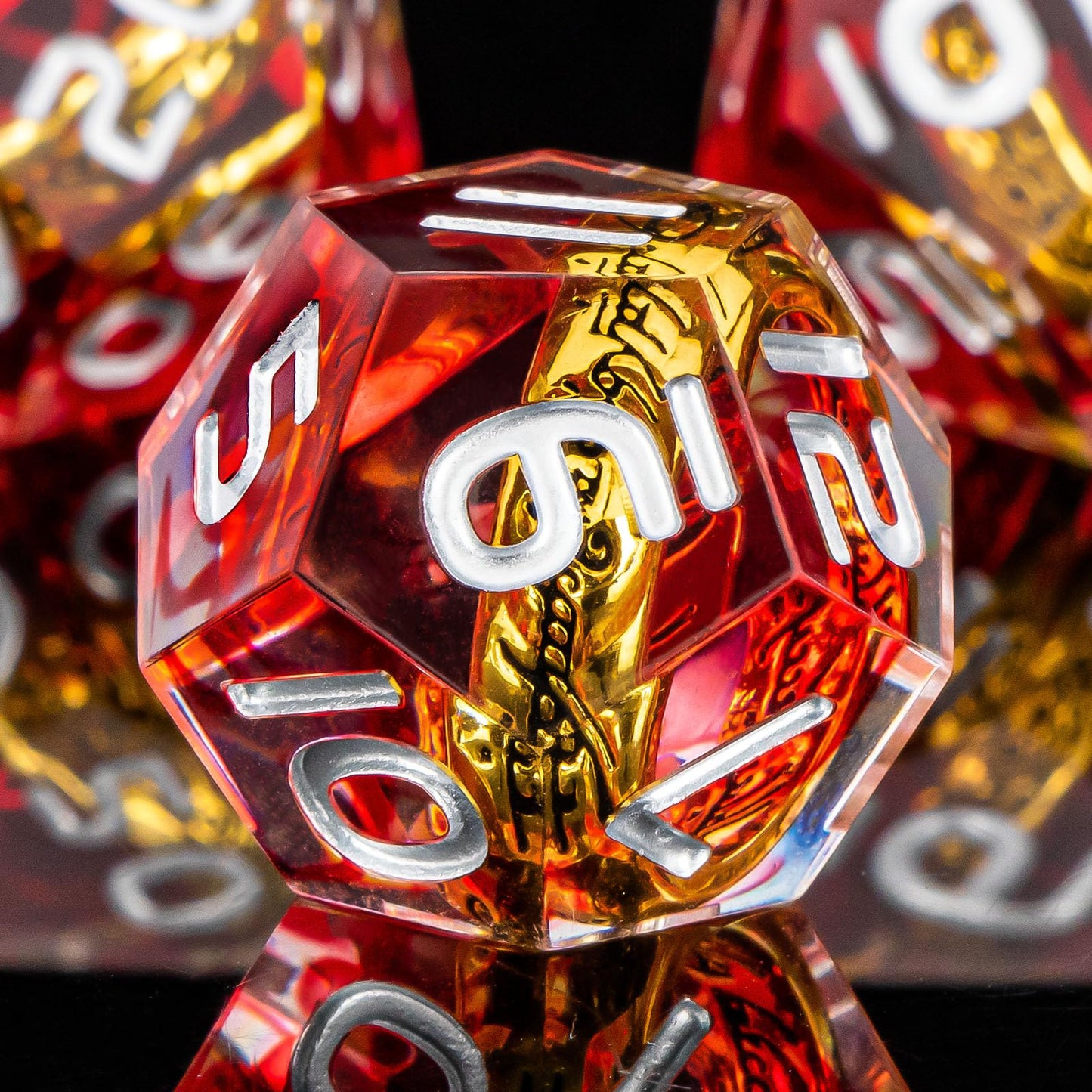 OUKELANWO Magic Lord Rings DND Dice Set – 7-Piece Ring Dice with Box
