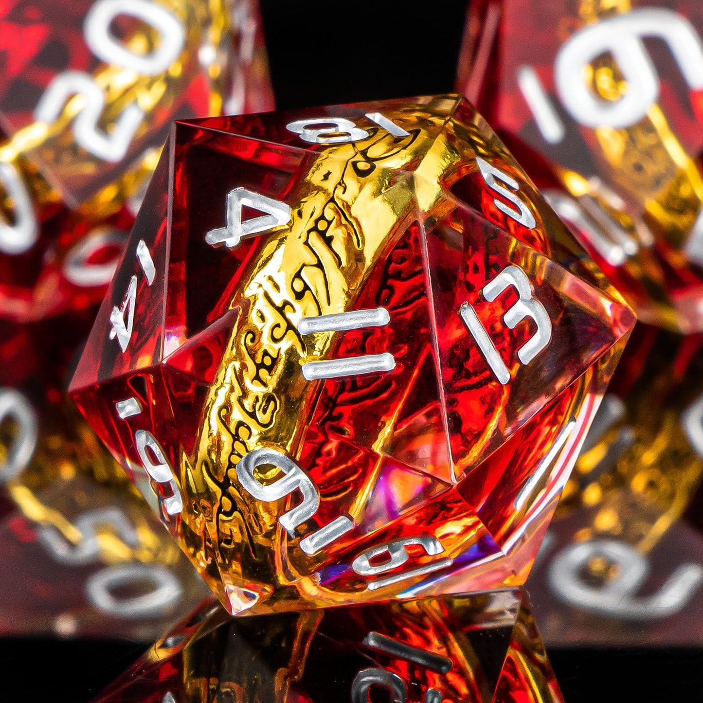 OUKELANWO Magic Lord Rings DND Dice Set – 7-Piece Ring Dice with Box