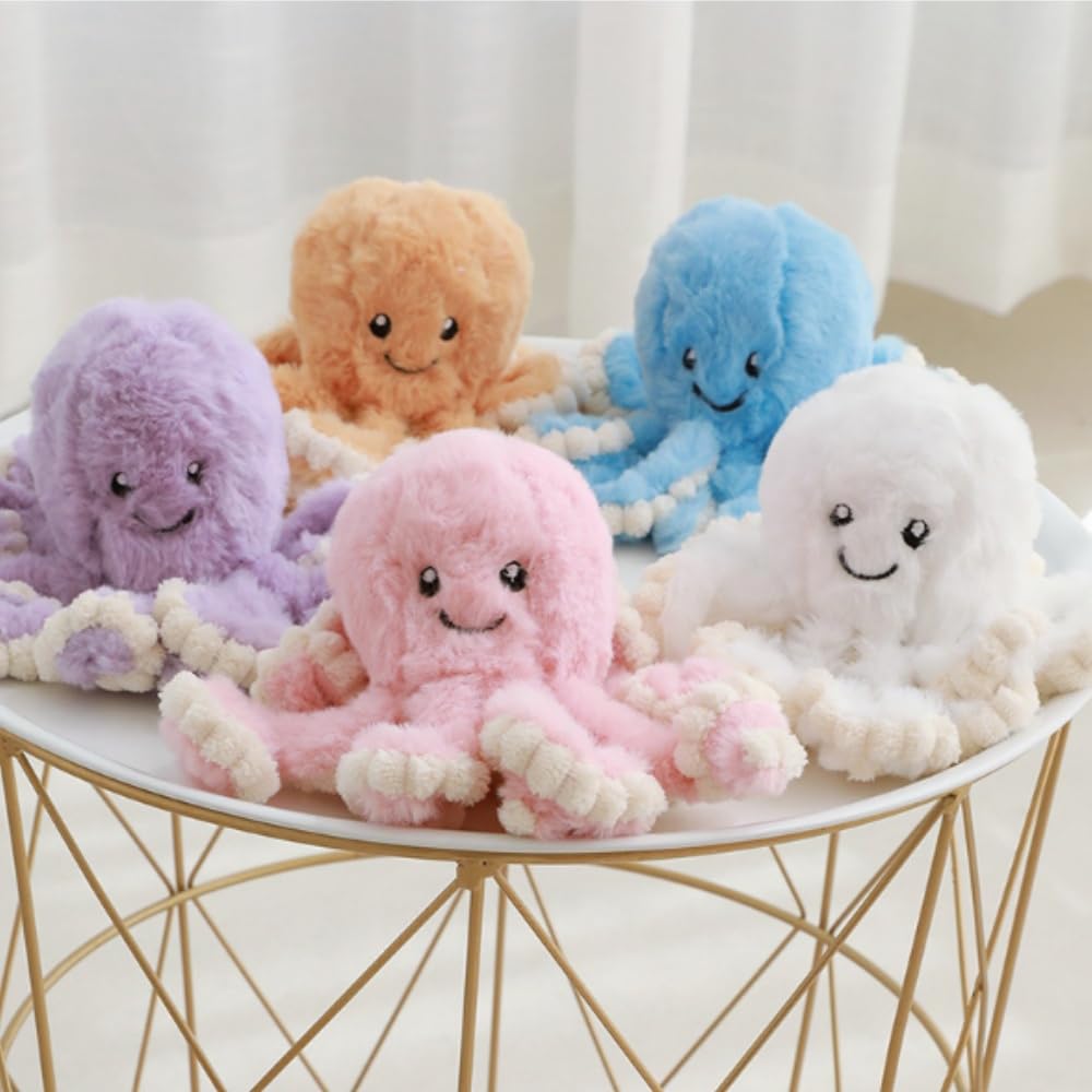 OUKEYI 15.7-Inch Blue Octopus Plush Toy – Soft Stuffed Animal for Kids and Adults
