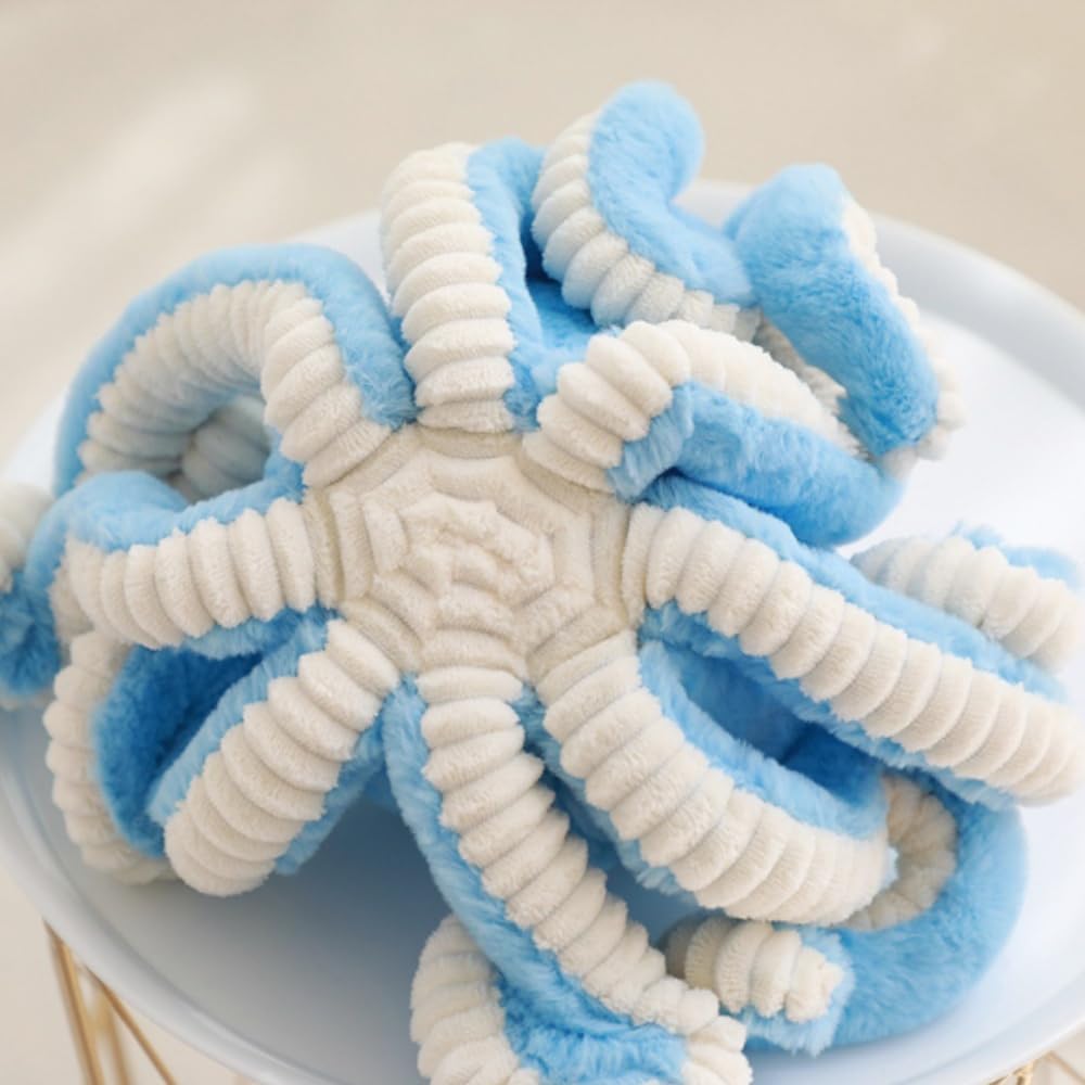 OUKEYI 15.7-Inch Blue Octopus Plush Toy – Soft Stuffed Animal for Kids and Adults