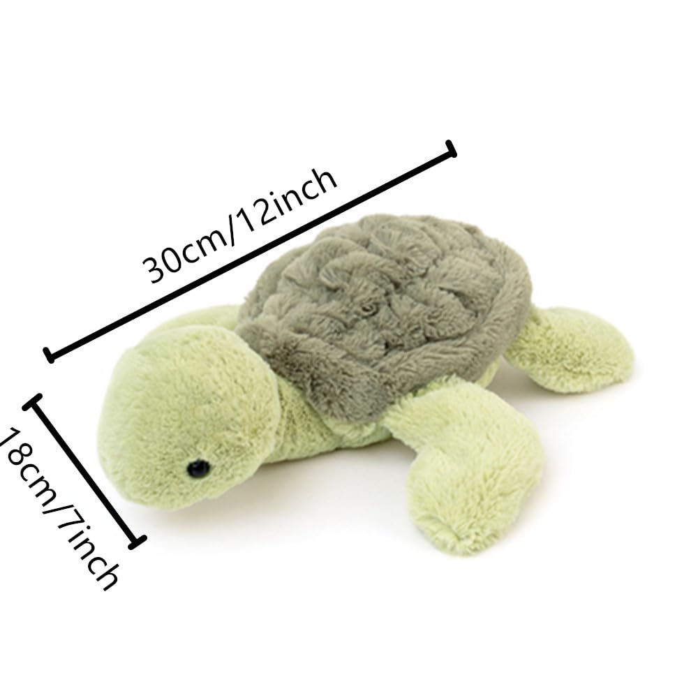OUKEYI 12-Inch Weighted Plush Turtle - Soft Sea Turtle Stuffed Animal & Hug Pillow