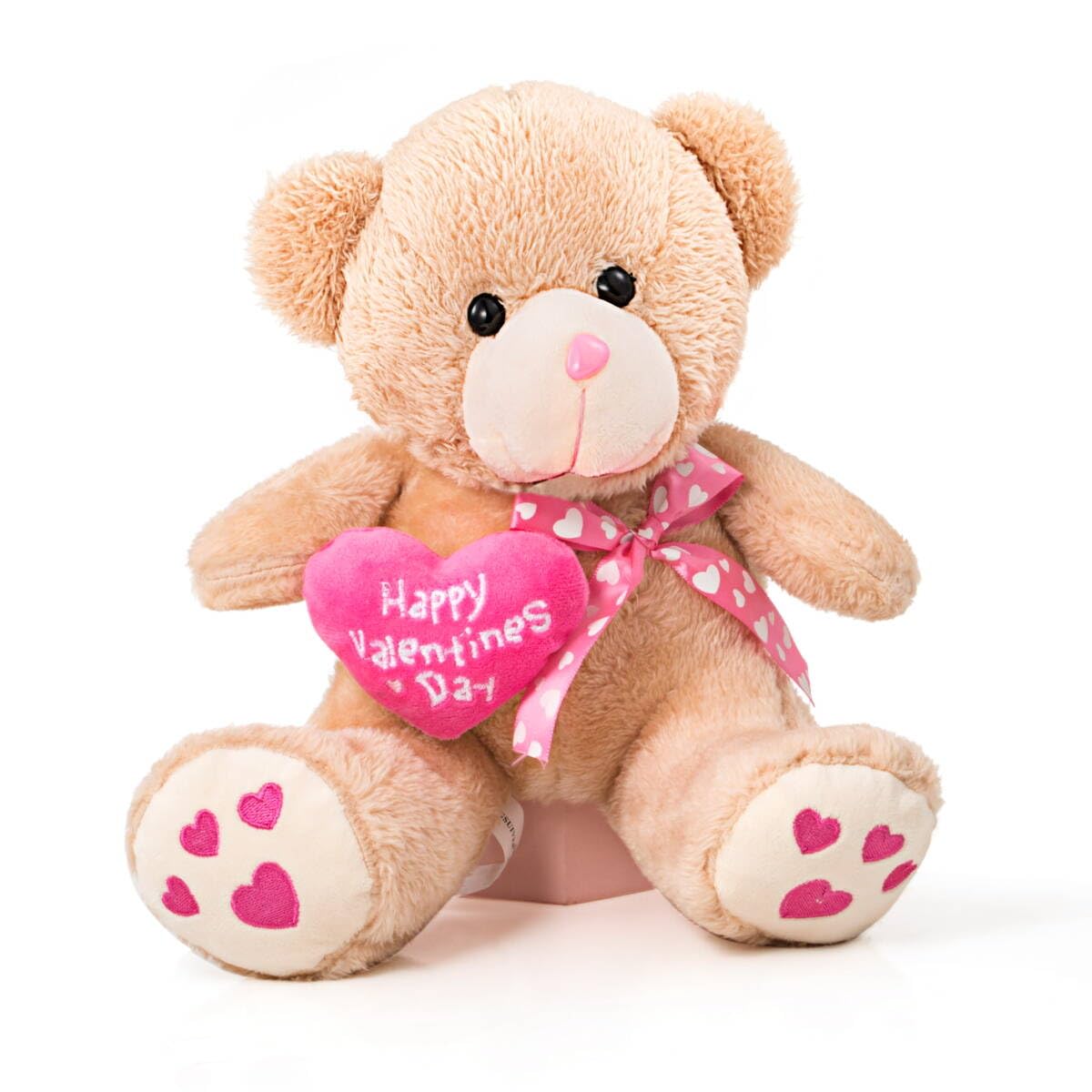 Oukiwi Valentine's Plush Dog – 11-Inch Pink Heart Gift