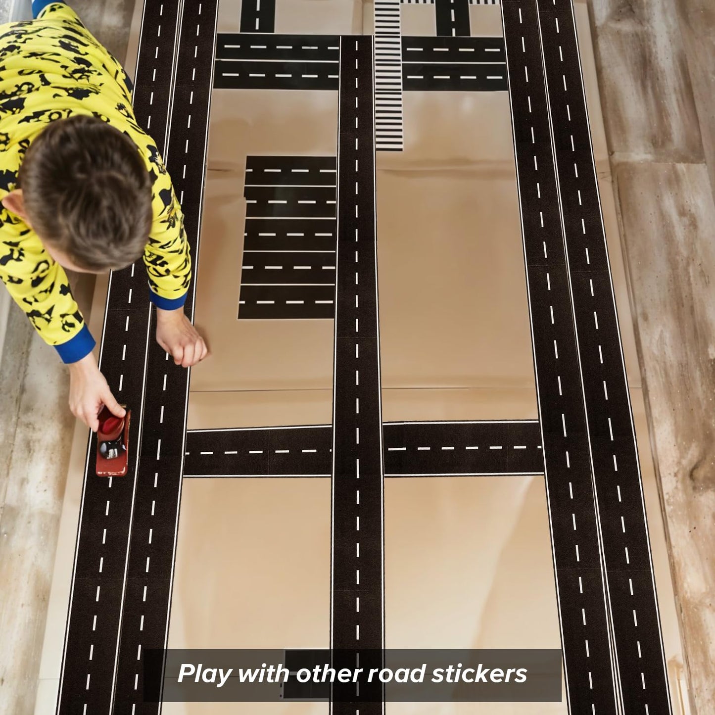 Ouligay 2PCS Road Tape for Toy Cars – Easy Stick, No Residue, Creative Kids Race Track