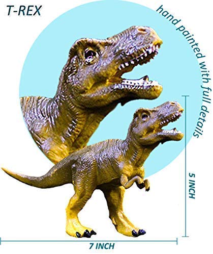 OuMuaMua Dinosaur Toys – 6 Pack Large 6–7 Inch Plastic Dino Figures for Imaginative Play