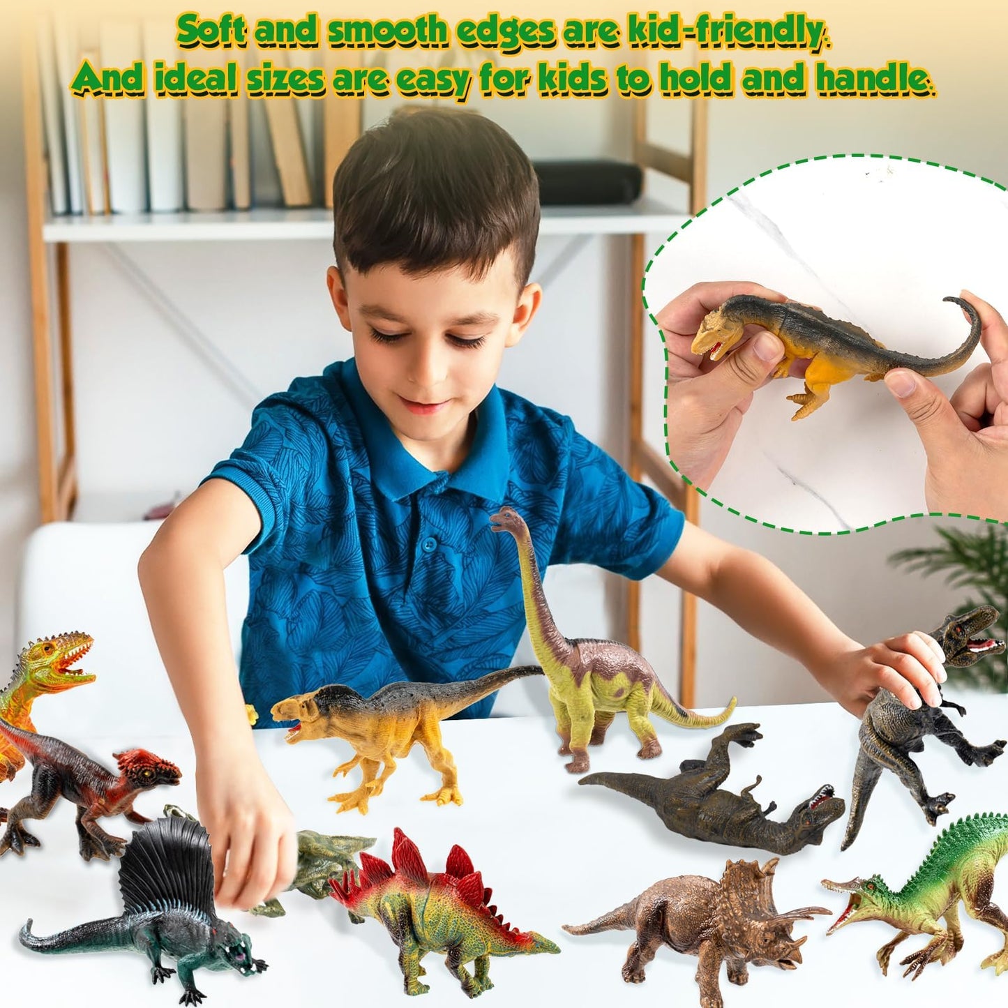 OuMuaMua 12-Pack Dinosaur Toys for Kids 3-5 | Realistic 6-7 Inch Figures
