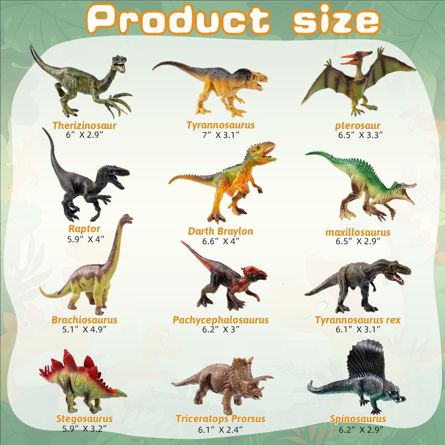 OuMuaMua 12-Pack Dinosaur Toys for Kids 3-5 | Realistic 6-7 Inch Figures