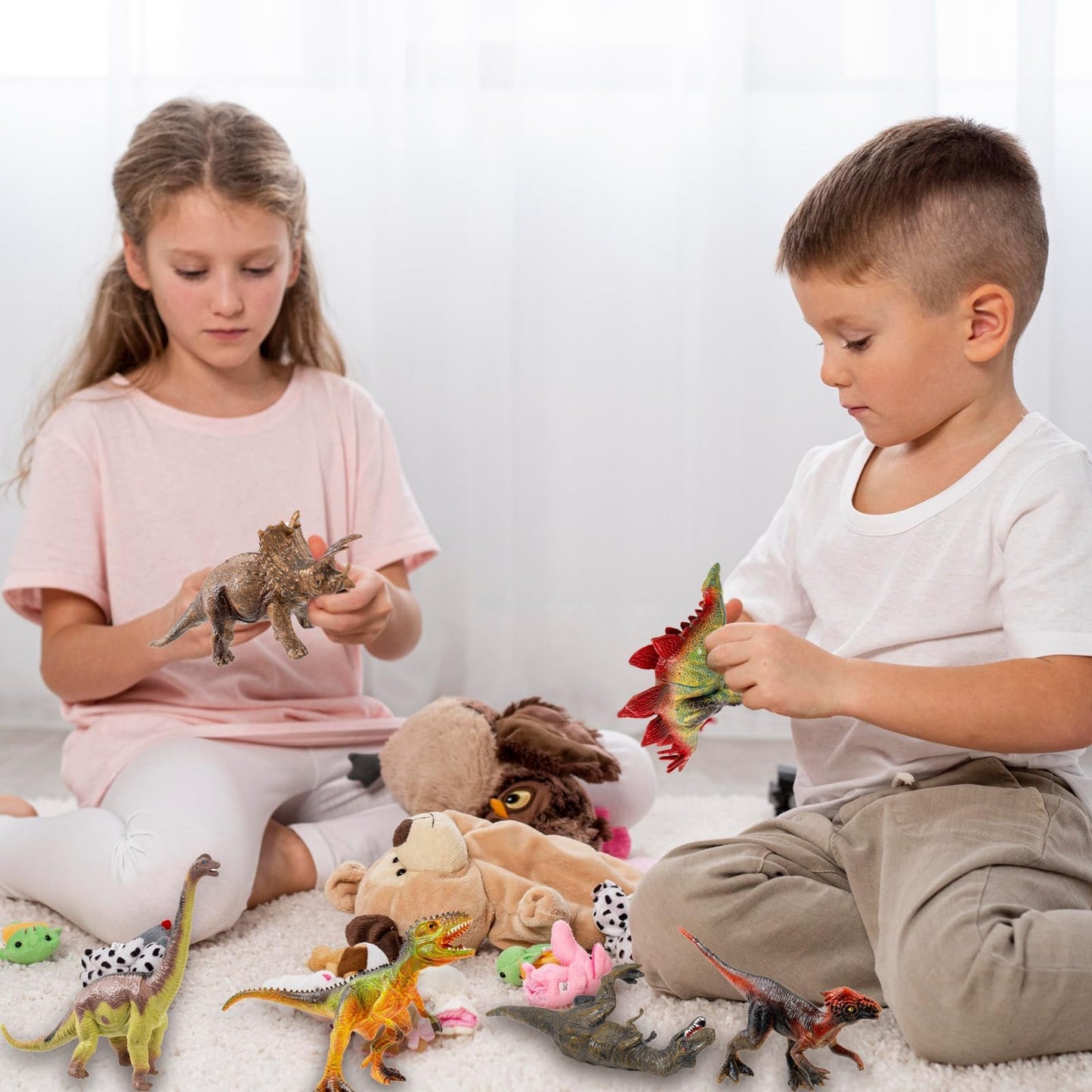 OuMuaMua 12-Pack Dinosaur Toys for Kids 3-5 | Realistic 6-7 Inch Figures