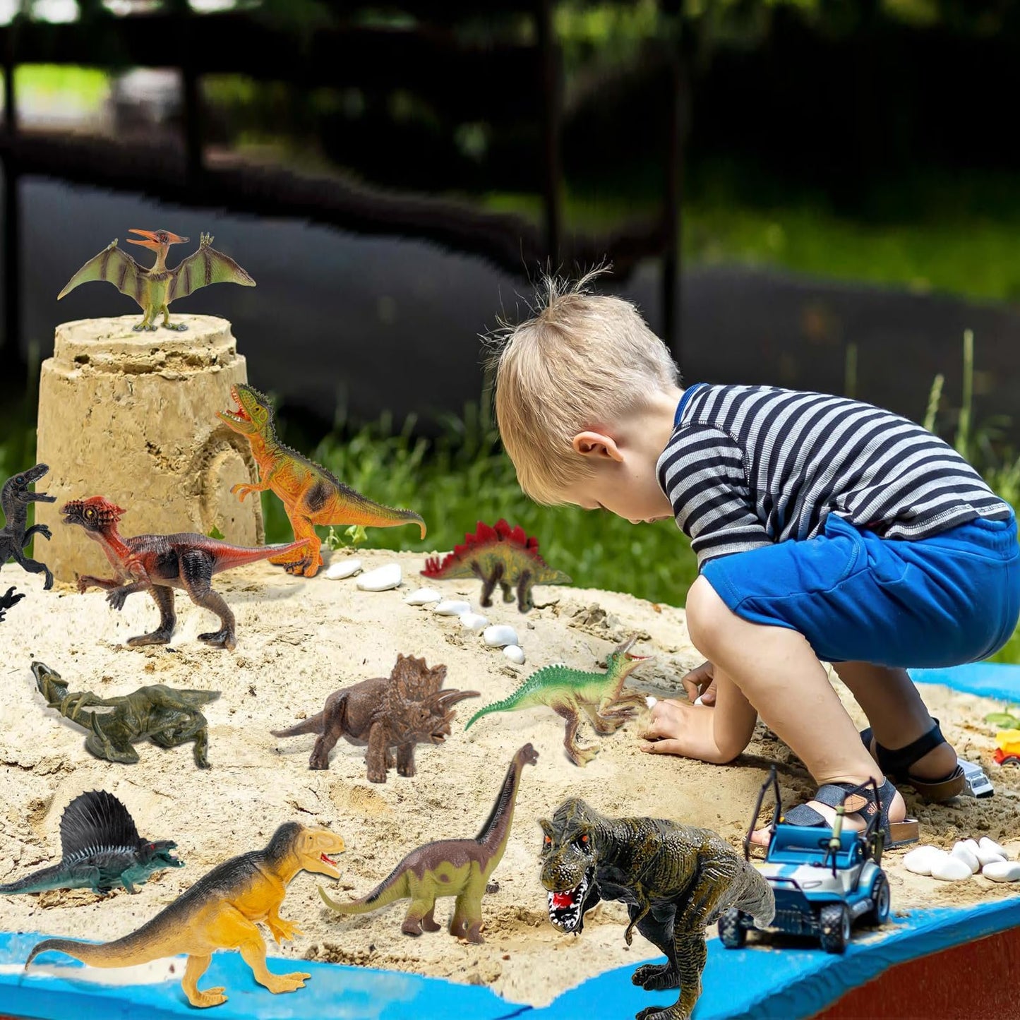 OuMuaMua 12-Pack Dinosaur Toys for Kids 3-5 | Realistic 6-7 Inch Figures