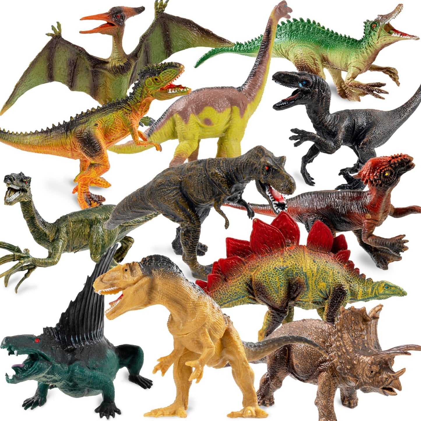 OuMuaMua 12-Pack Dinosaur Toys for Kids 3-5 | Realistic 6-7 Inch Figures