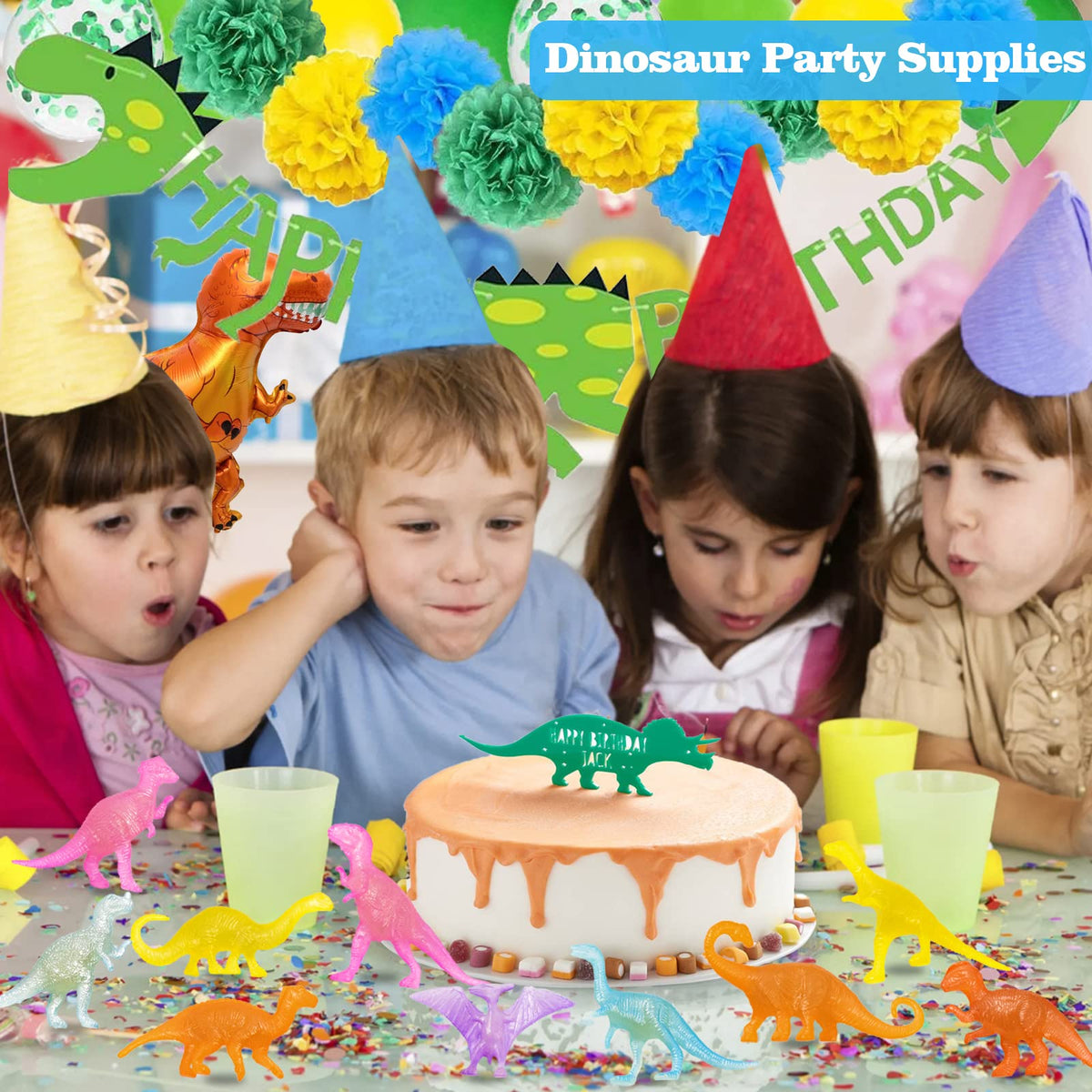 OuMuaMua 78pcs Glow in the Dark Dinosaur Toys Set – Realistic Dino Figures for Parties