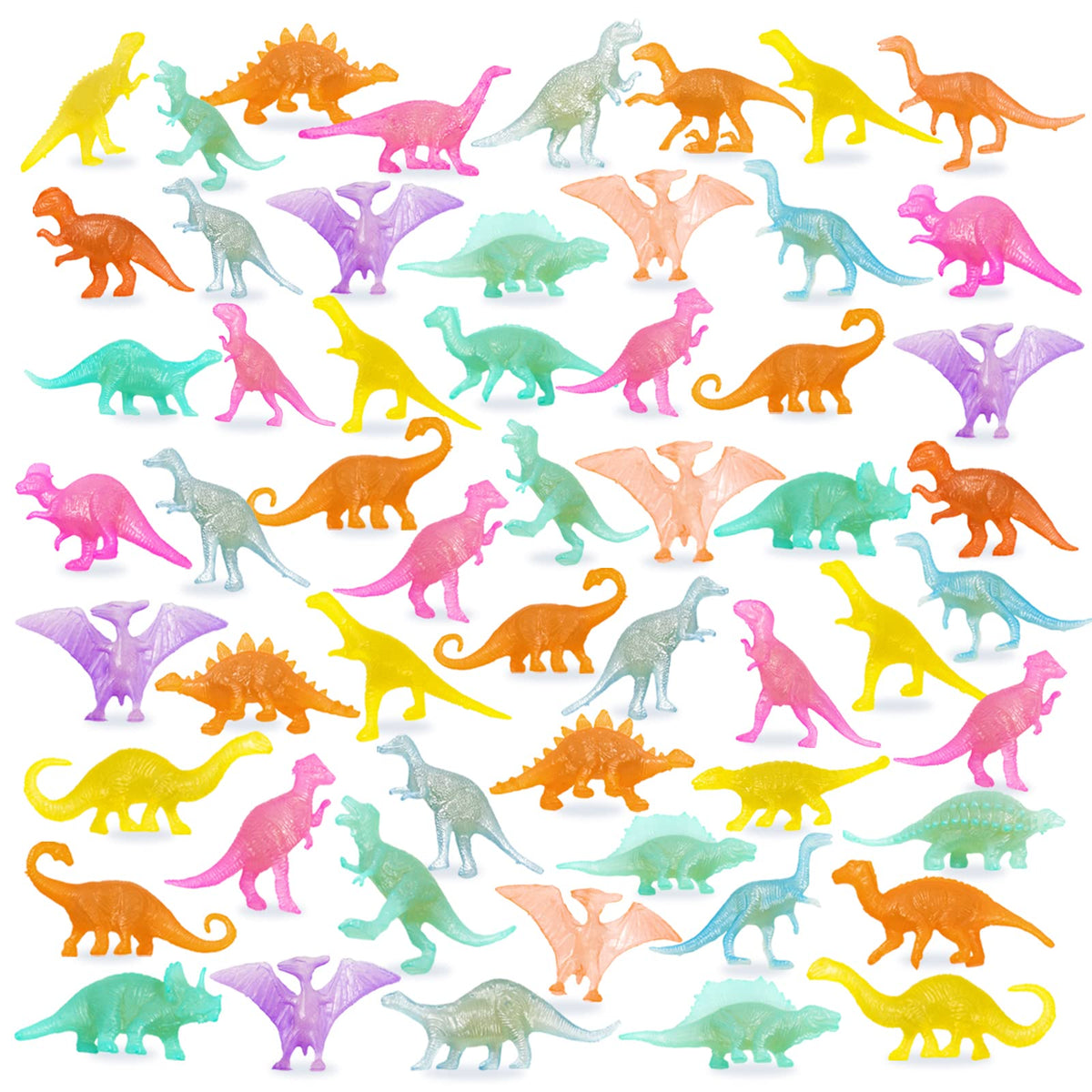OuMuaMua 78pcs Glow in the Dark Dinosaur Toys Set – Realistic Dino Figures for Parties