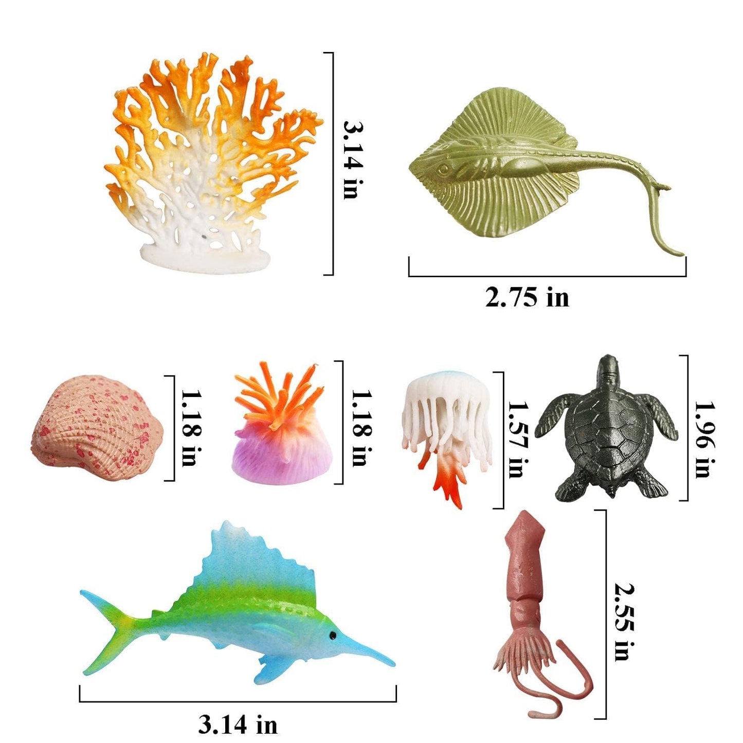 OuMuaMua 42pcs Realistic Mini Sea Creature Figures – Ocean Animals Bath Toys for Kids & Toddlers