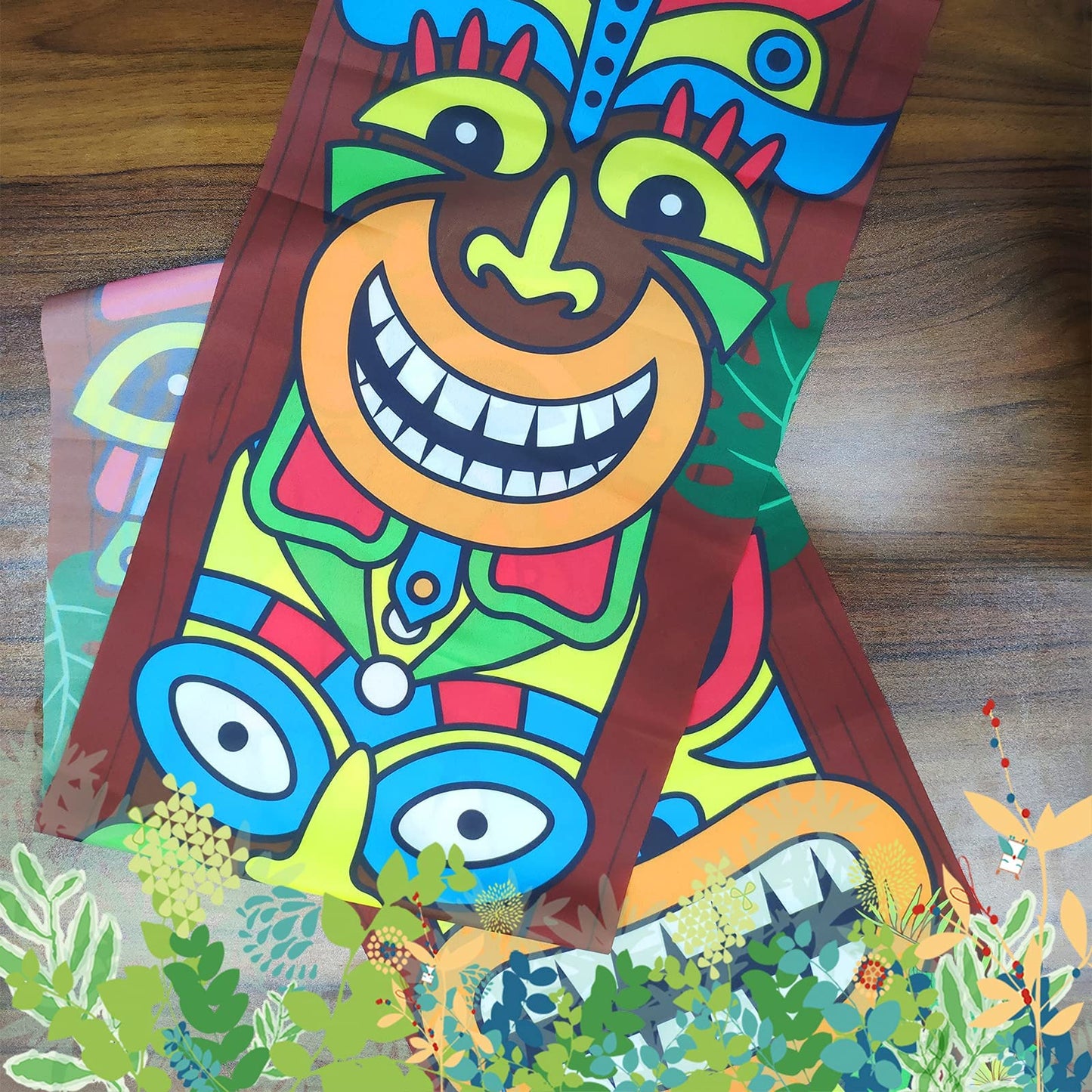 OuMuaMua Hawaiian Luau Tiki Totem Door Banner – Aloha Party Decorations for Outdoor & Indoor