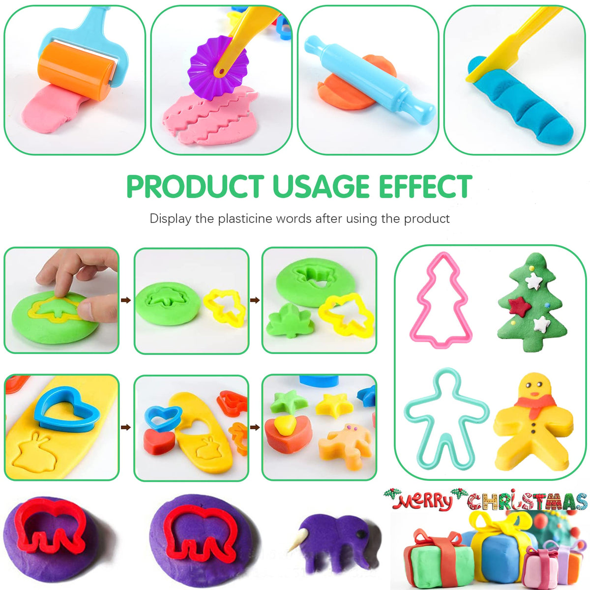 Oun Nana 36-Piece Dough Tool Set for Kids 3-8 | Animal Cutters, Rolling Pins & More