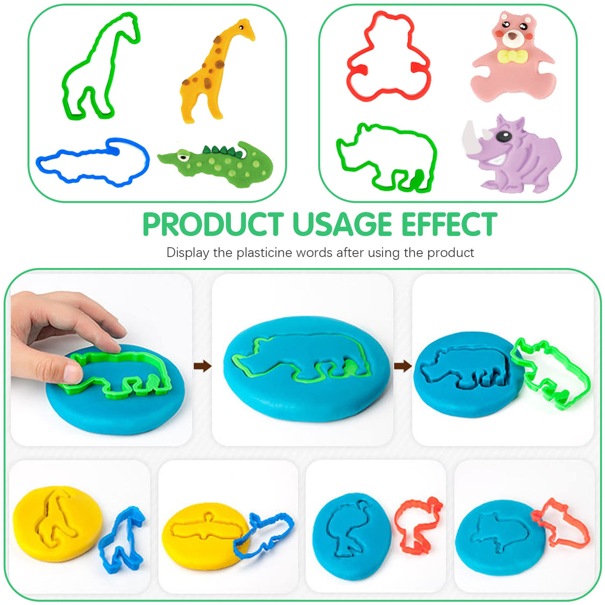 Oun Nana 36-Piece Dough Tool Set for Kids 3-8 | Animal Cutters, Rolling Pins & More