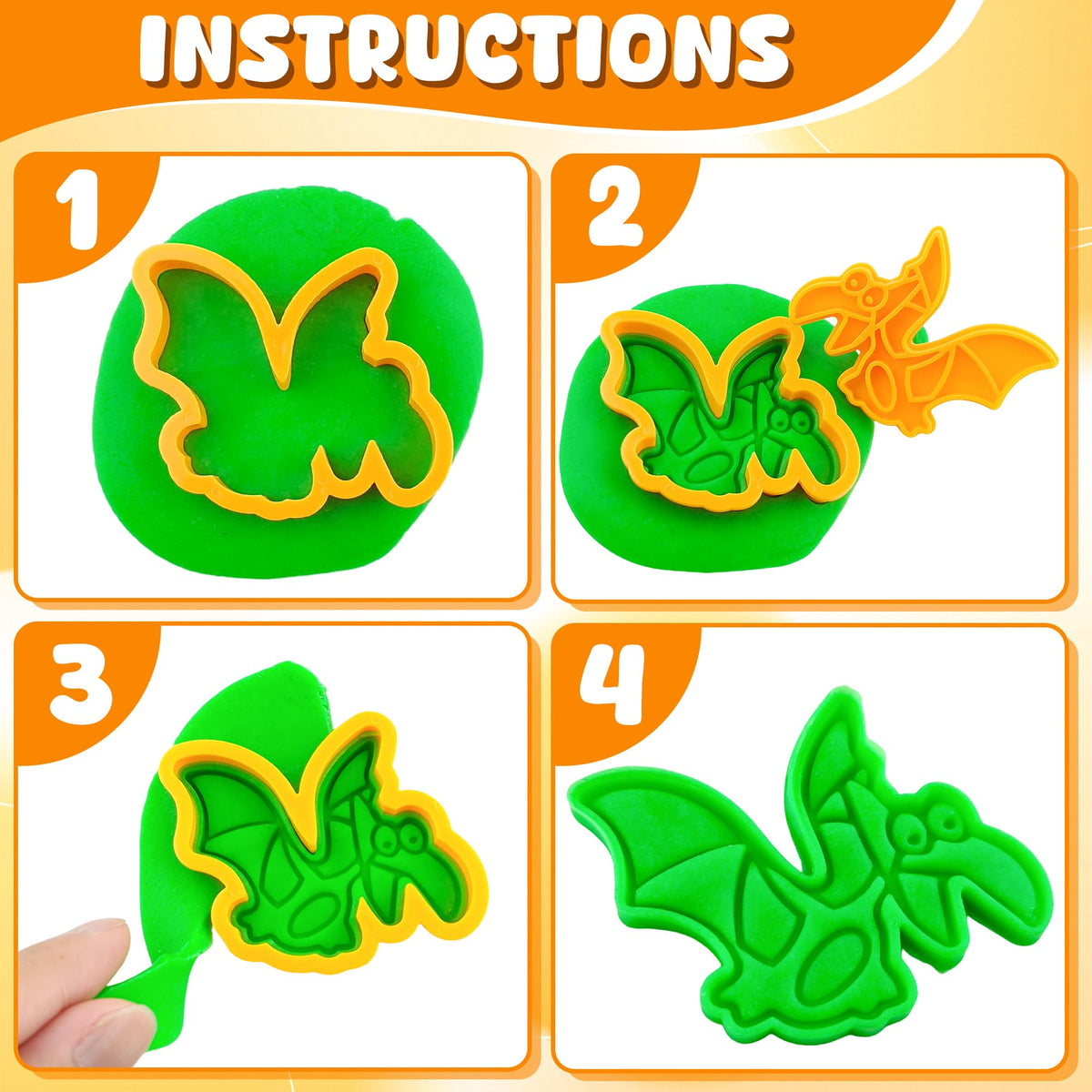 Oun Nana Dinosaur Dough Tools Set – 27-Piece Molds & Accessories for Kids (Ages 2-8)