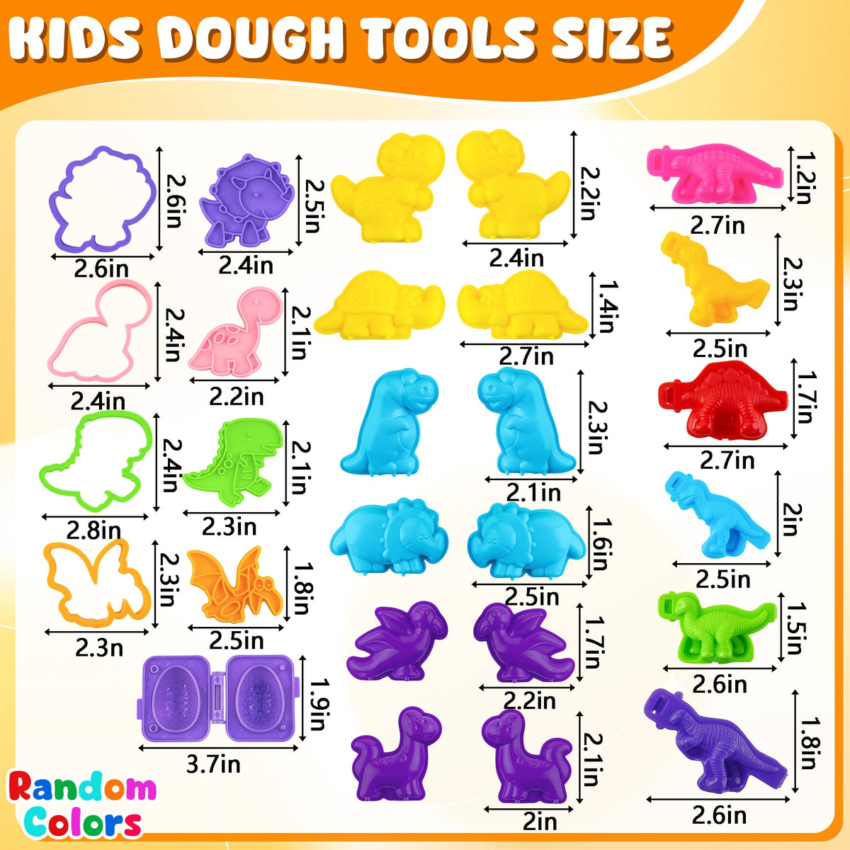 Oun Nana Dinosaur Dough Tools Set – 27-Piece Molds & Accessories for Kids (Ages 2-8)