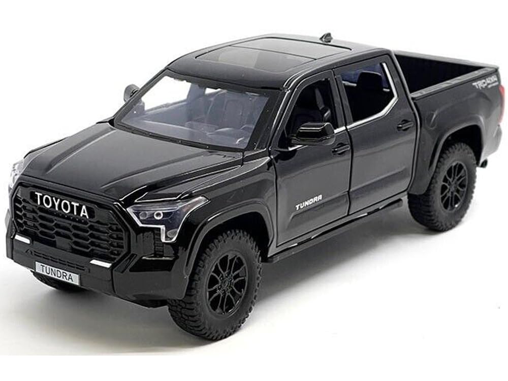OUNAN 2023 Tundra TRD 4x4 Diecast – 1:24, Black, Sunroof & Wheel Rack