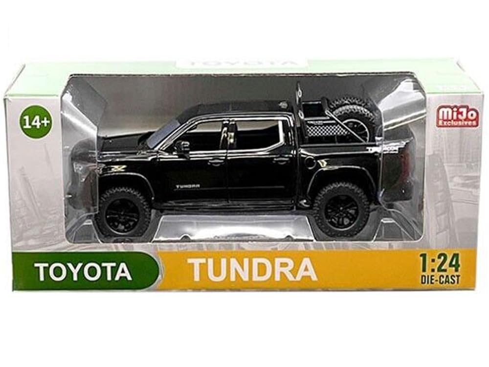 OUNAN 2023 Tundra TRD 4x4 Diecast – 1:24, Black, Sunroof & Wheel Rack
