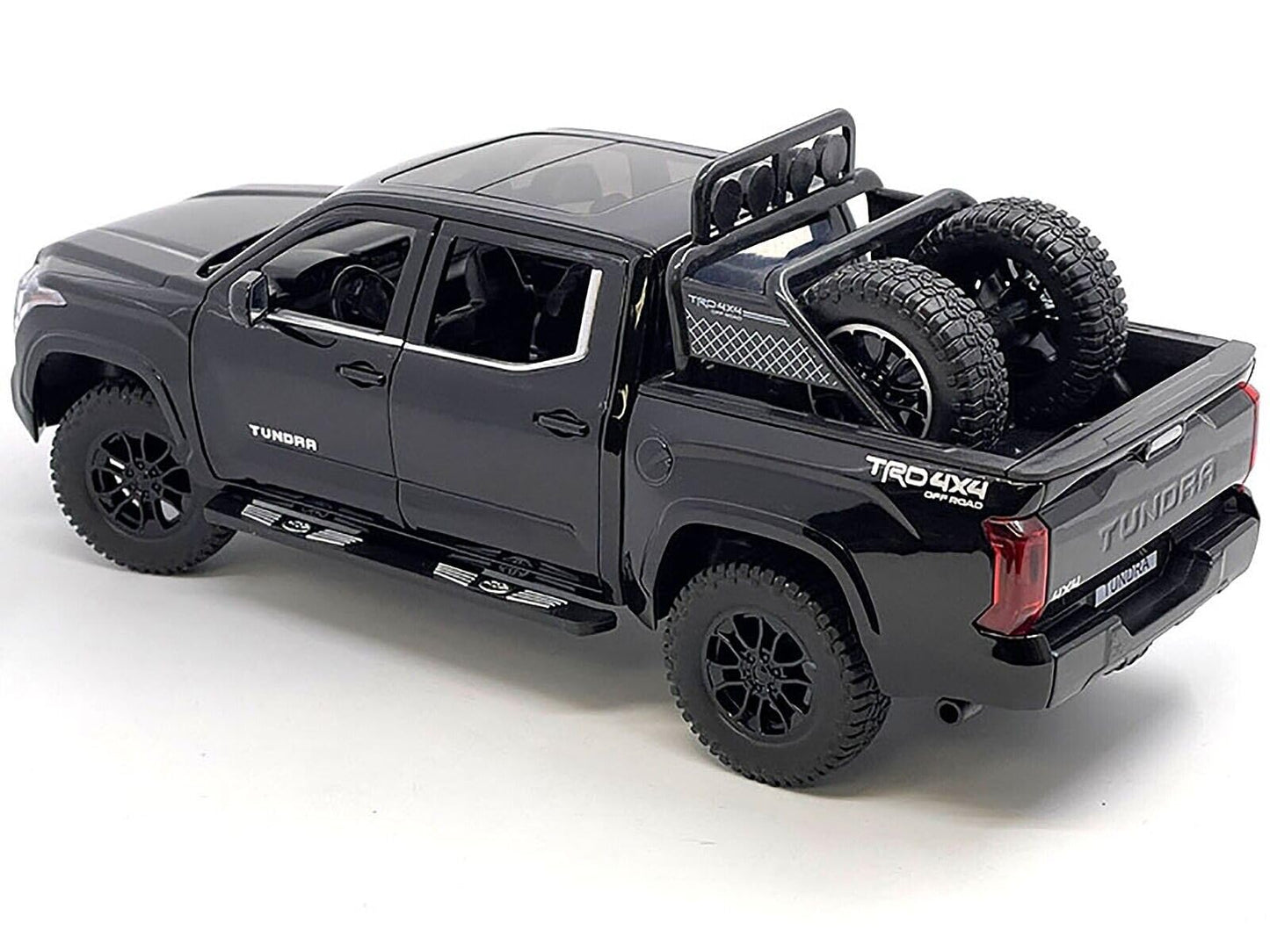 OUNAN 2023 Tundra TRD 4x4 Diecast – 1:24, Black, Sunroof & Wheel Rack