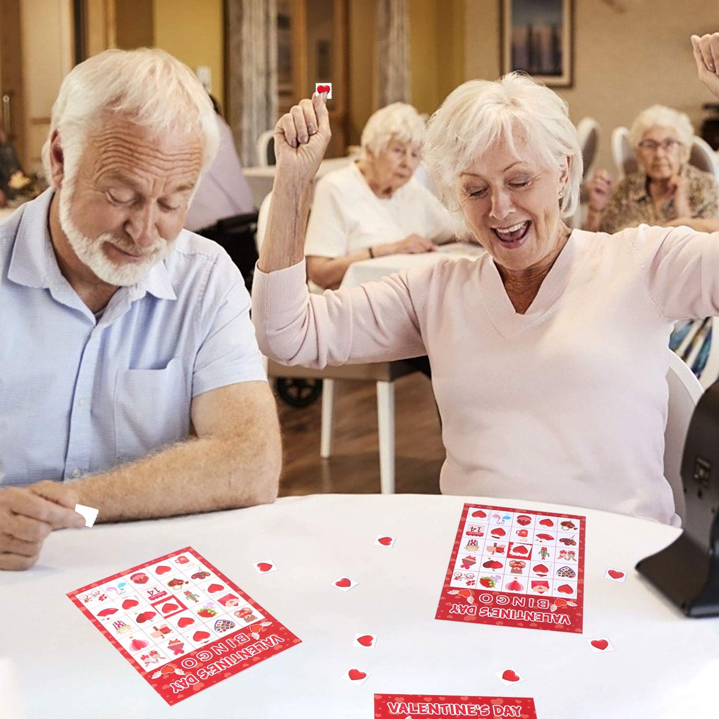 OUNENO Valentines Day Bingo Cards – 24-Player Set for Classroom Parties & Home Activities
