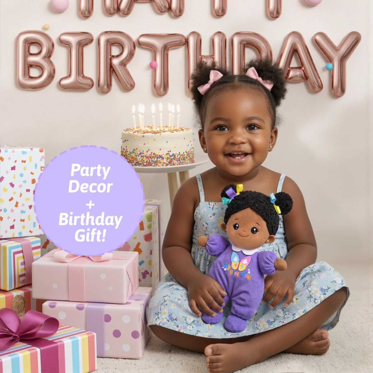 OUOZZZ 10-Inch Black Baby Doll – Safe, Soft Toddler Gift for 1-Year-Olds