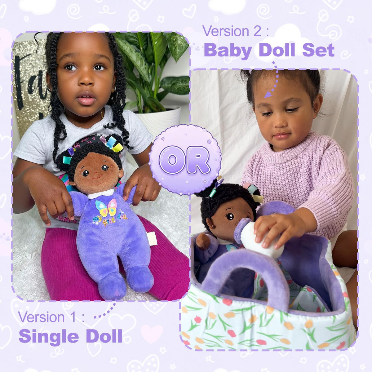 OUOZZZ 10-Inch Black Baby Doll – Safe, Soft Toddler Gift for 1-Year-Olds