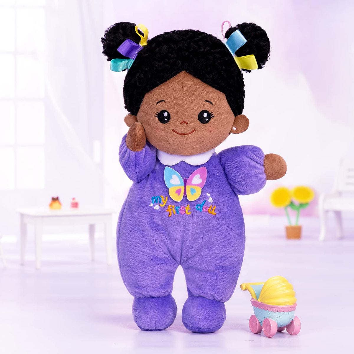 OUOZZZ 10-Inch Black Baby Doll – Safe, Soft Toddler Gift for 1-Year-Olds