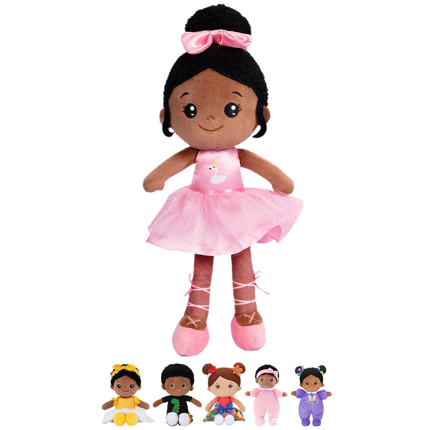 OUOZZZ 13-Inch Soft Baby Doll for Girls & Boys - African American Rag Doll & Cuddle Buddy