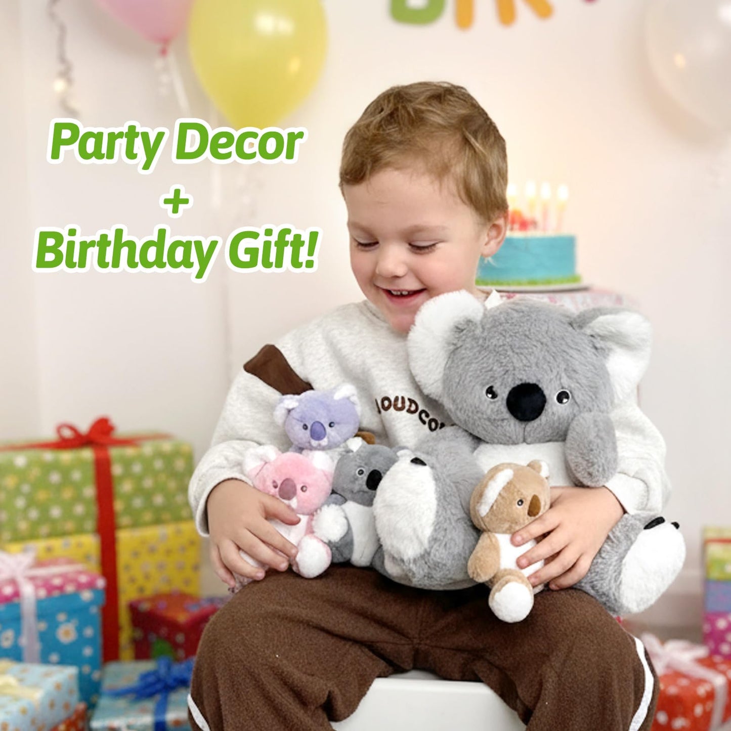 OUOZZZ Koala Stuffed Animal with 4 Babies Inside - 12-Inch Plush Gift for Kids