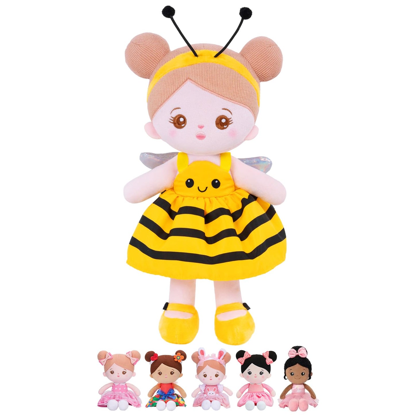 OUOZZZ 12.6-inch Soft Baby Doll — Yellow Bee Dress, Gift for 1+ Year Old Girls