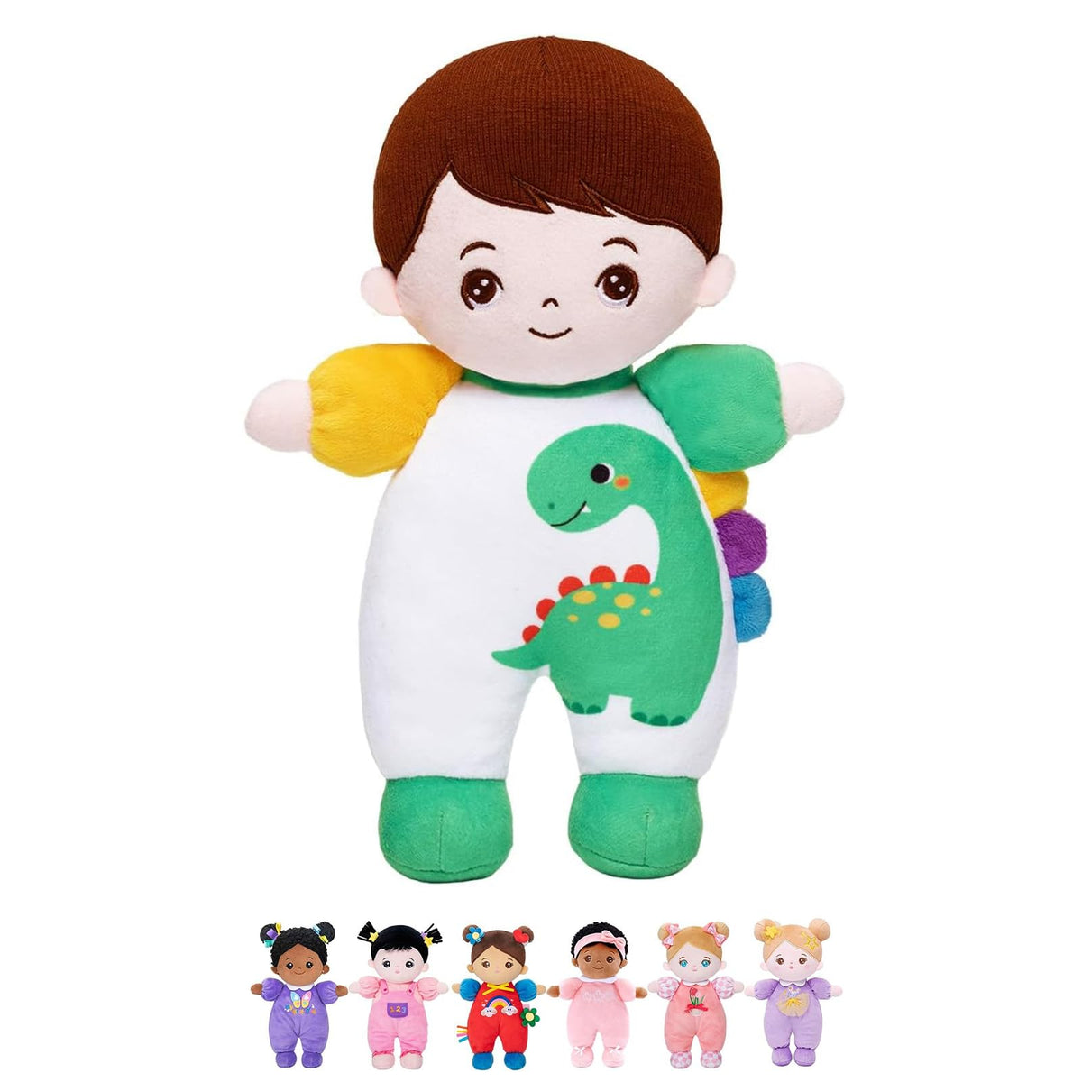 OUOZZZ 10-Inch Soft Boy Baby Doll – Dinosaur Plush Toy for 1 Year Olds