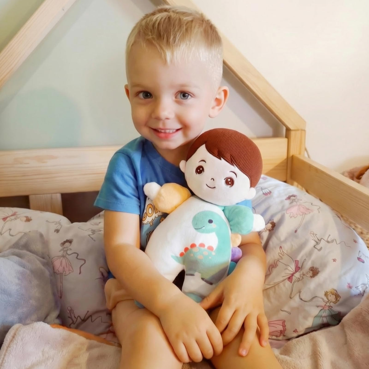 OUOZZZ 10-Inch Soft Boy Baby Doll – Dinosaur Plush Toy for 1 Year Olds