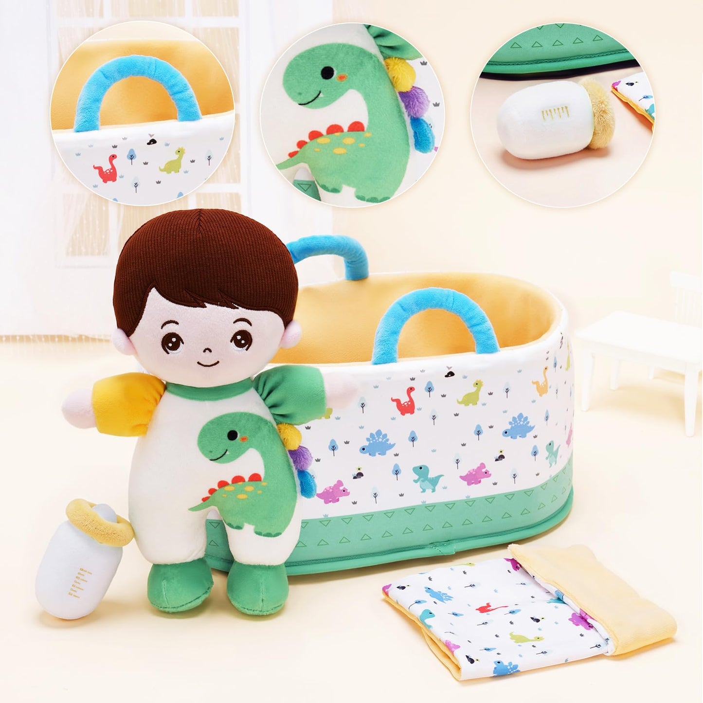 OUOZZZ 10-Inch Soft Baby Boy Doll Set | Plush Pretend Play Toy for 2-Year-Olds