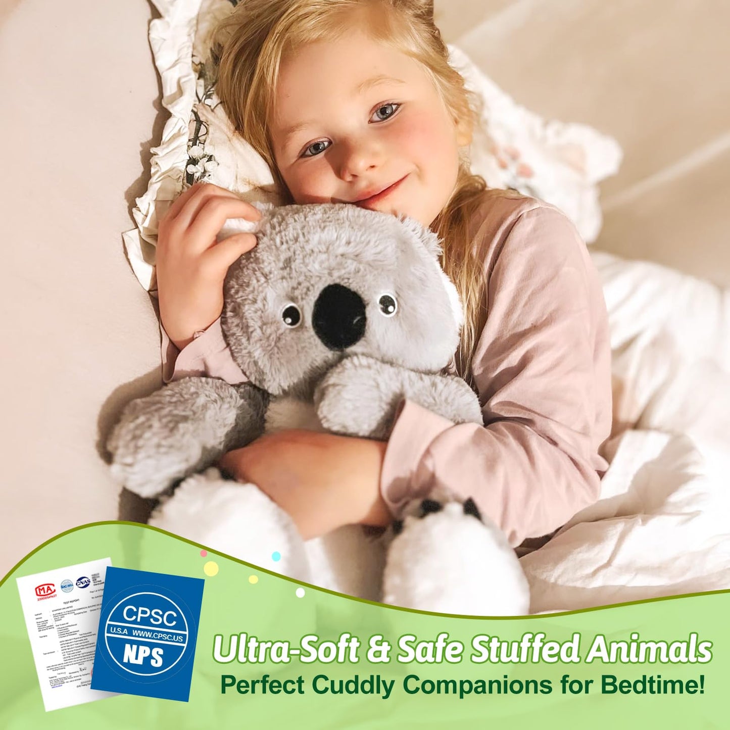 OUOZZZ Koala Stuffed Animal with 4 Babies Inside - 12-Inch Plush Gift for Kids