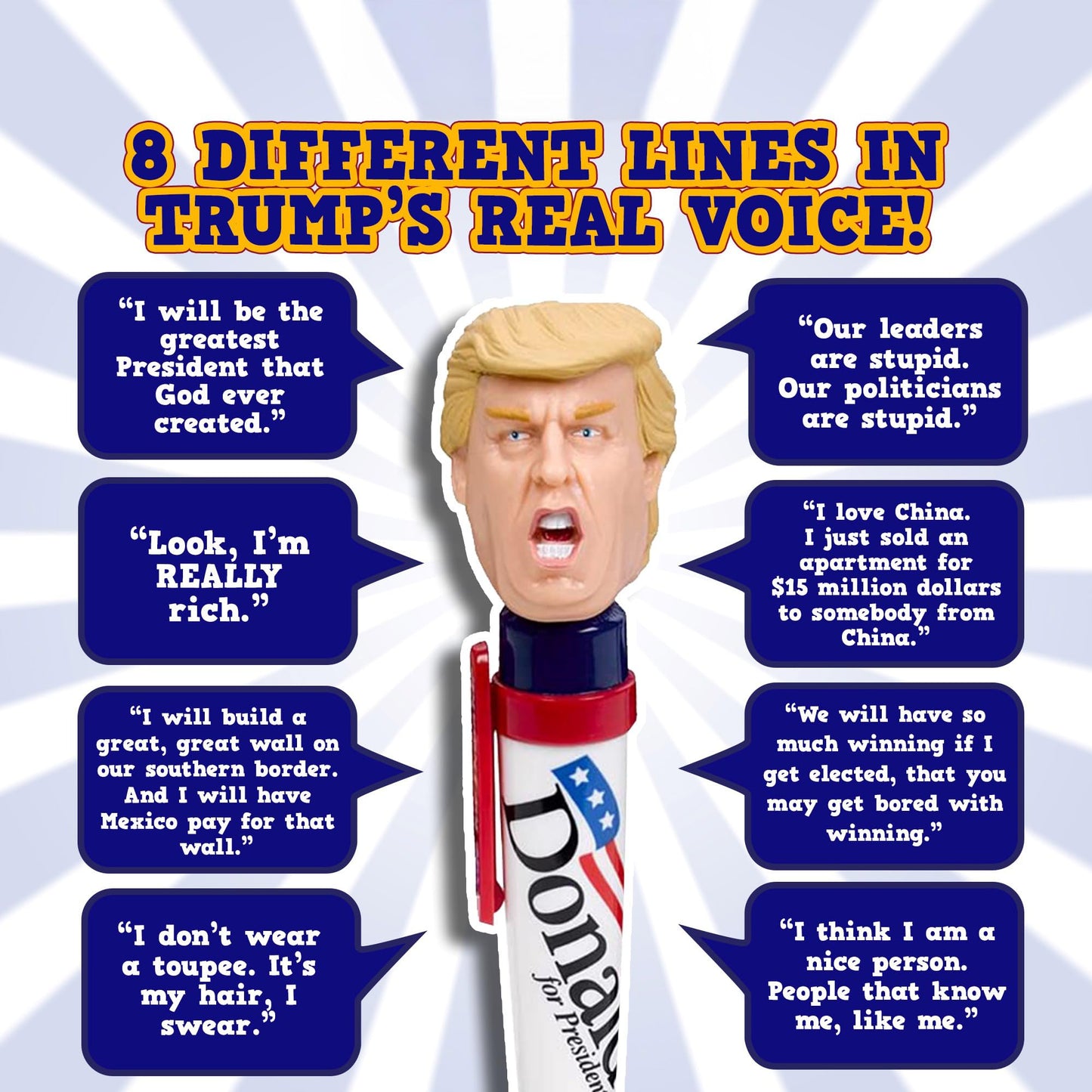 Our Friendly Forest Donald Trump Talking Pen — 8 Real Voice Quotes | Funny Gag Gift